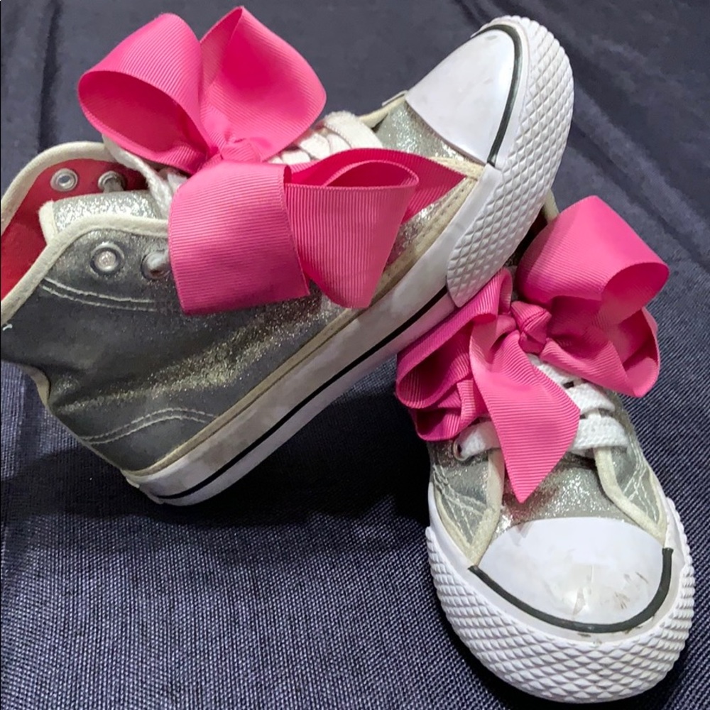 JOJO SIWA SILVER HIGHTOP SNEAKERS PINK BOW 🎀